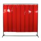 Preview: Stellwand / Schutzwand VIPER 2000 mit Lamellenvorhang "EXTREME" aus 300 x 2,0 mm Lamellen Orange